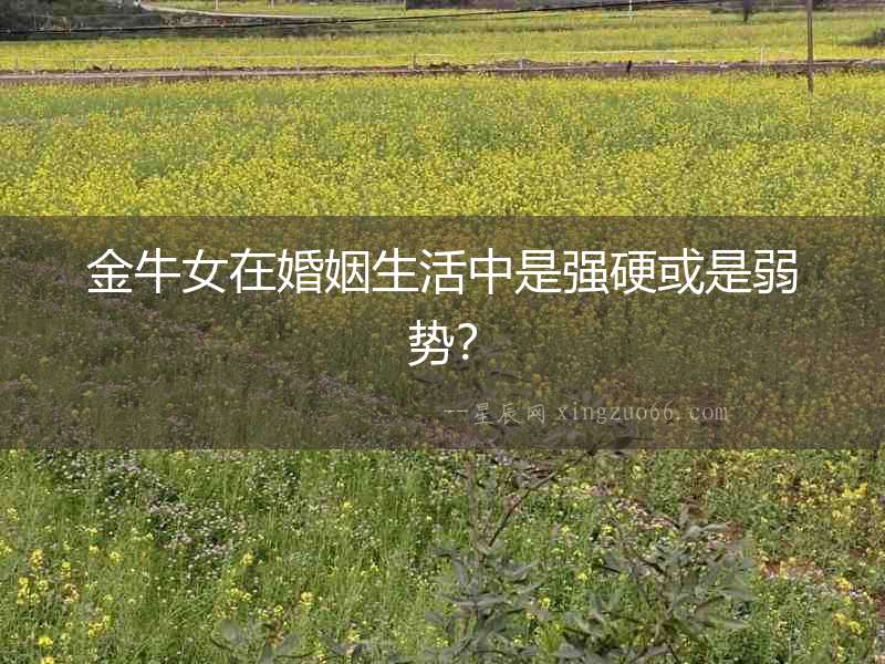 金牛女在婚姻生活中是強硬或是弱勢？