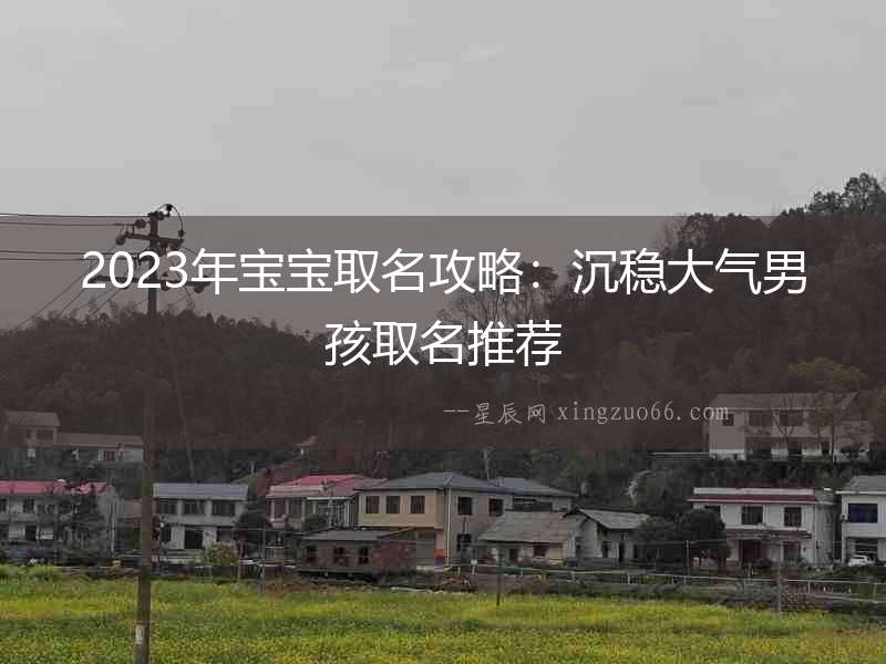 2023年寶寶取名攻略：沉穩大氣男孩取名推薦