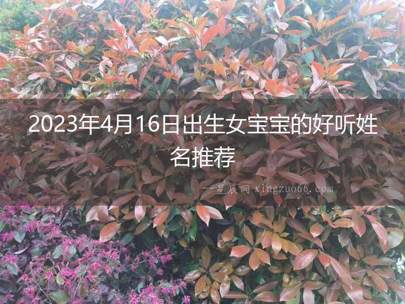 2023年4月16日出生女寶寶的好聽姓名推薦