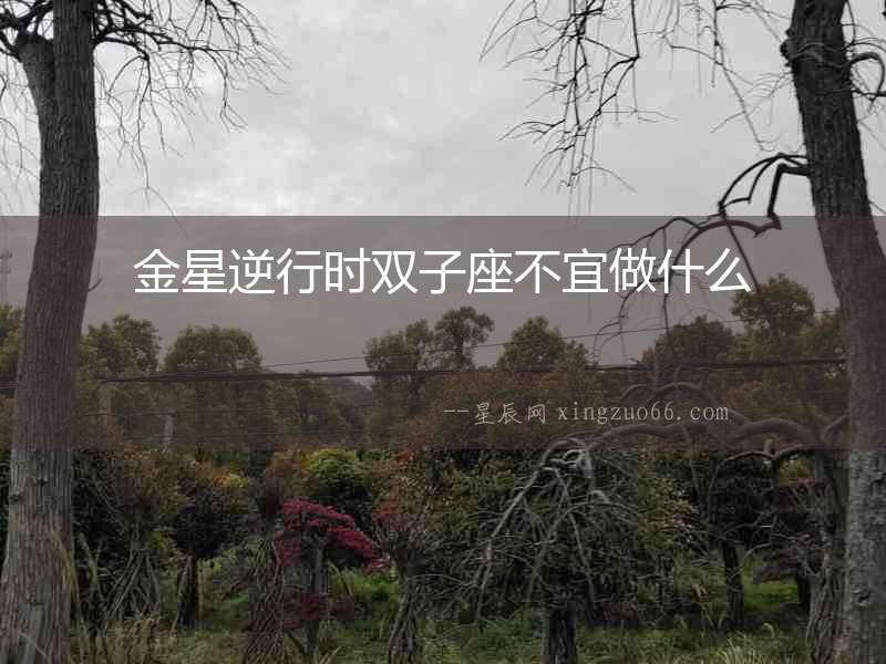 金星逆行時雙子座不宜做什么