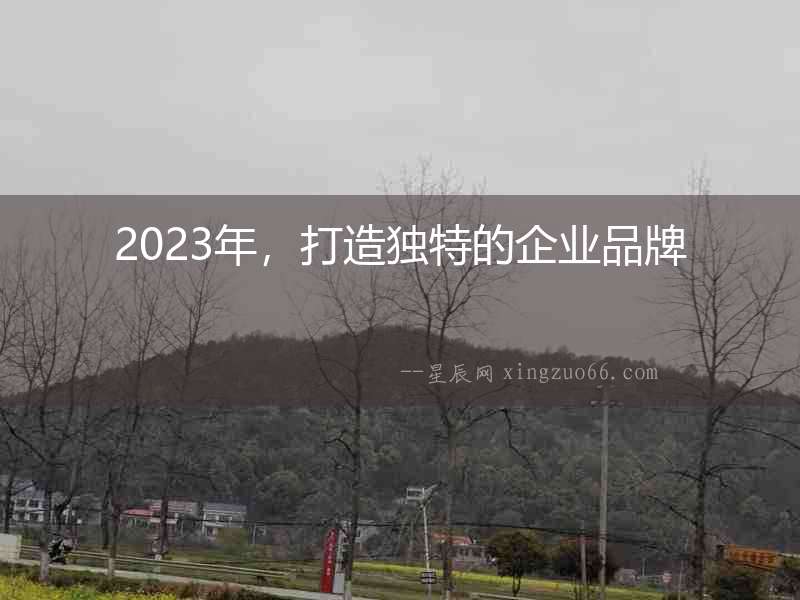 2023年，打造獨特的企業品牌