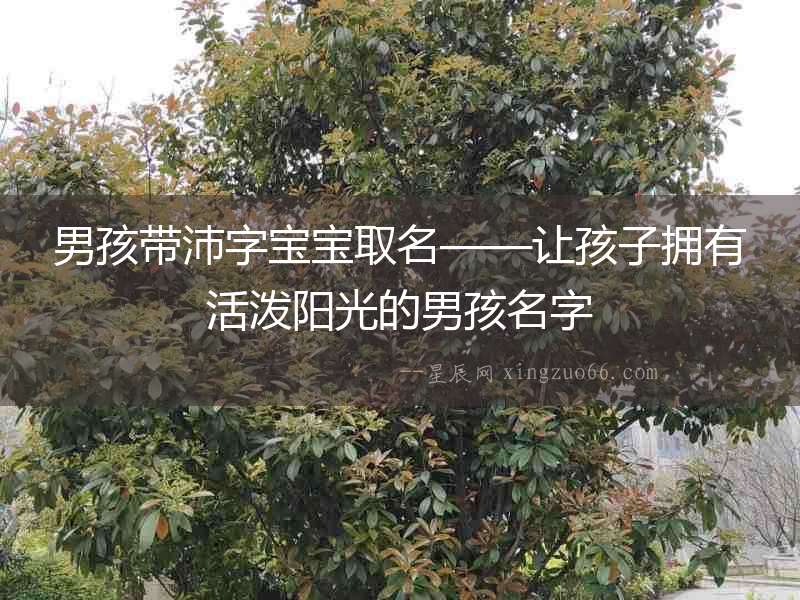 男孩帶沛字寶寶取名——讓孩子擁有活潑陽光的男孩名字
