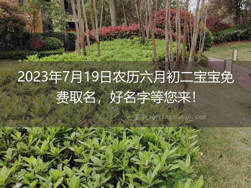 2023年7月19日農(nóng)歷六月初二寶寶免費(fèi)取名，好名字等您來！