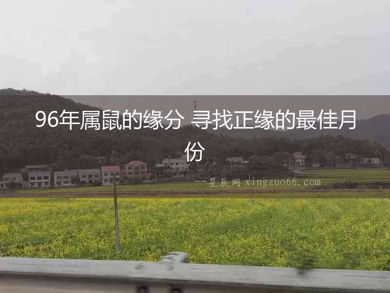 96年屬鼠的緣分 尋找正緣的最佳月份