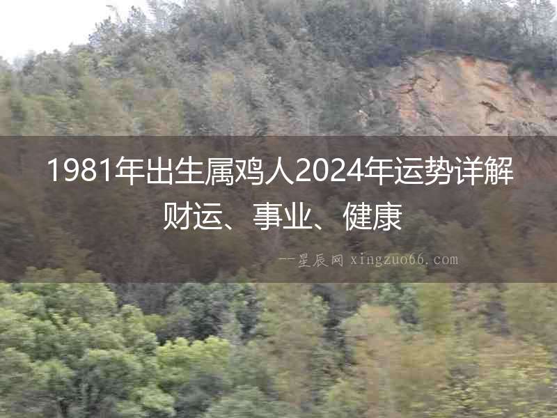 1981年出生屬雞人2024年運勢詳解 財運、事業、健康