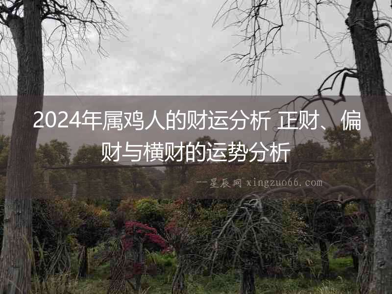2024年屬雞人的財(cái)運(yùn)分析 正財(cái)、偏財(cái)與橫財(cái)?shù)倪\(yùn)勢(shì)分析