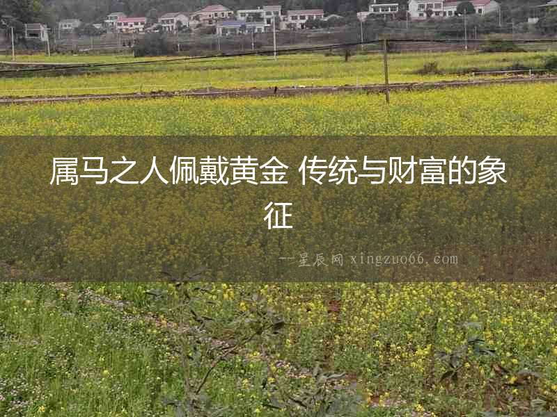 屬馬之人佩戴黃金 傳統與財富的象征