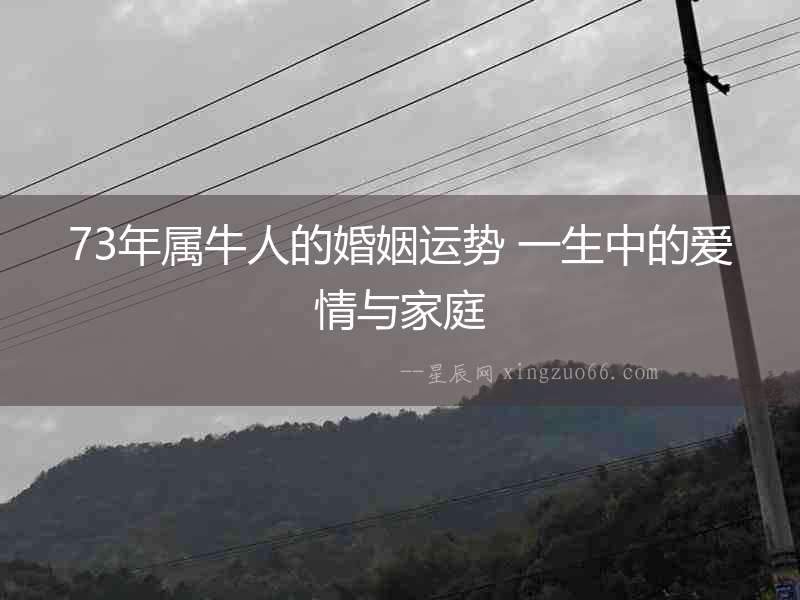 73年屬牛人的婚姻運勢 一生中的愛情與家庭