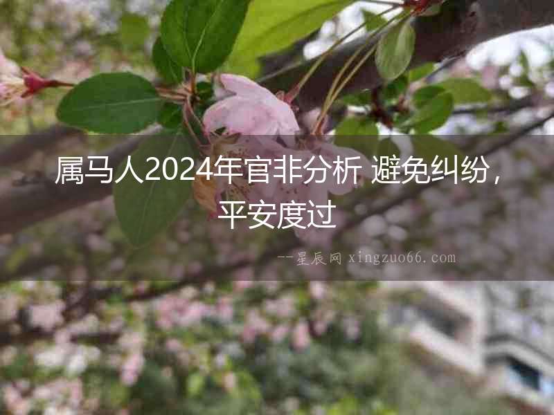 屬馬人2024年官非分析 避免糾紛，平安度過