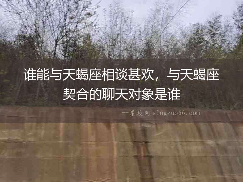 誰能與天蝎座相談甚歡，與天蝎座契合的聊天對象是誰