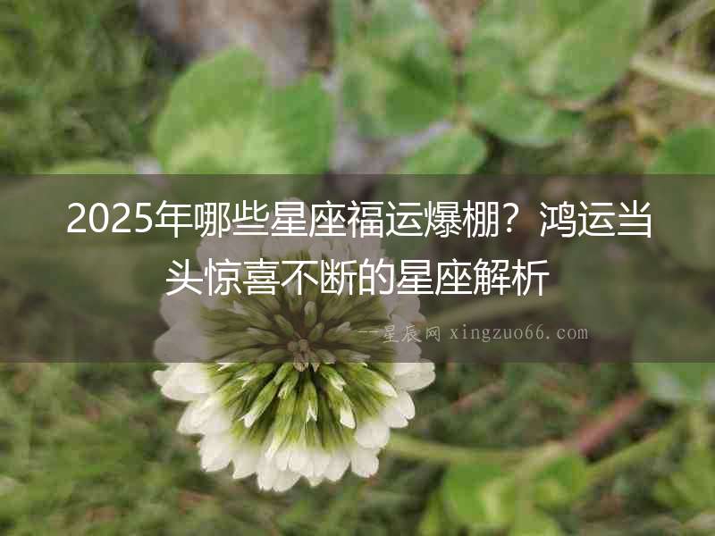 2025年哪些星座福運(yùn)爆棚？鴻運(yùn)當(dāng)頭驚喜不斷的星座解析
