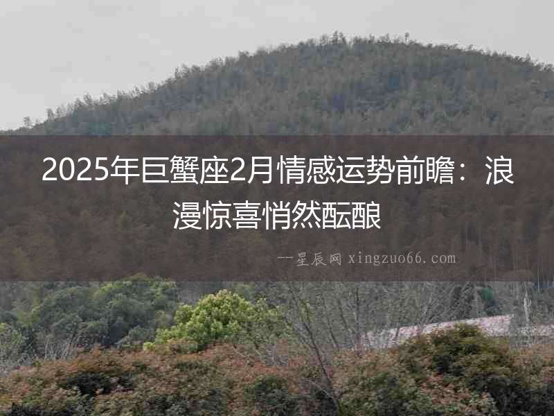2025年巨蟹座2月情感運勢前瞻：浪漫驚喜悄然醞釀