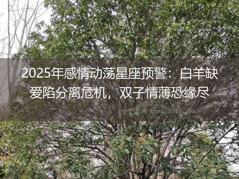 2025年感情動蕩星座預警：白羊缺愛陷分離危機，雙子情薄恐緣盡