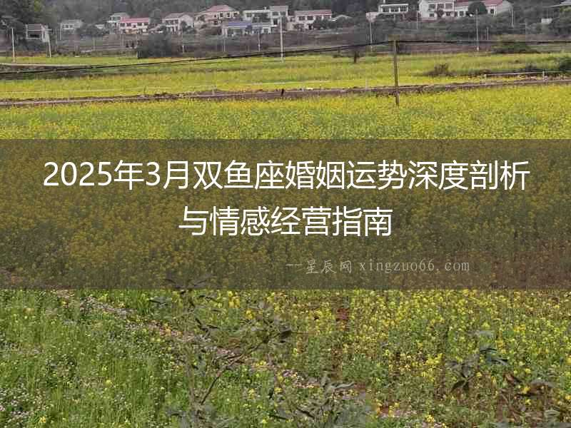 2025年3月雙魚座婚姻運勢深度剖析與情感經營指南