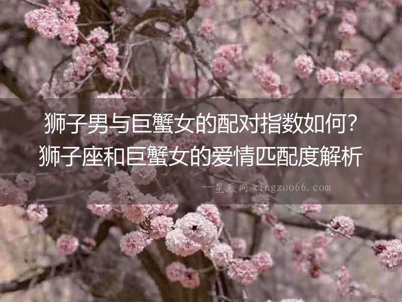 獅子男與巨蟹女的配對指數如何？獅子座和巨蟹女的愛情匹配度解析