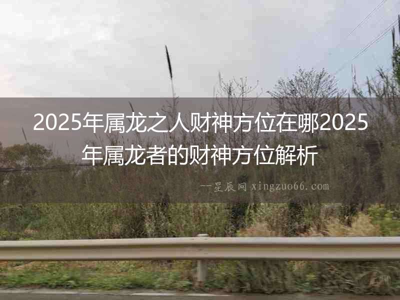 2025年屬龍之人財(cái)神方位在哪2025年屬龍者的財(cái)神方位解析