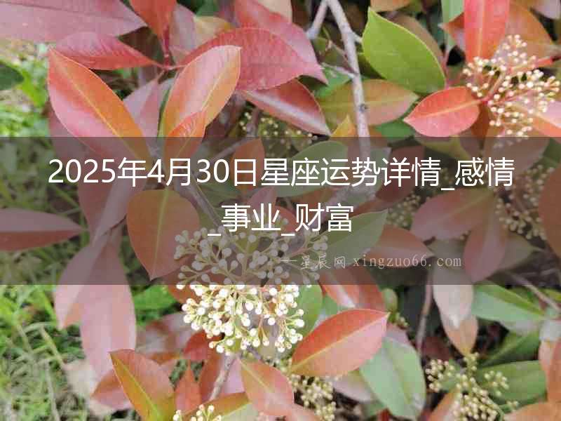 2025年4月30日星座運勢詳情_感情_事業_財富