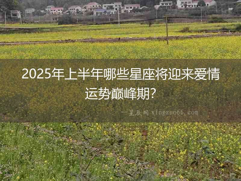 2025年上半年哪些星座將迎來愛情運勢巔峰期？