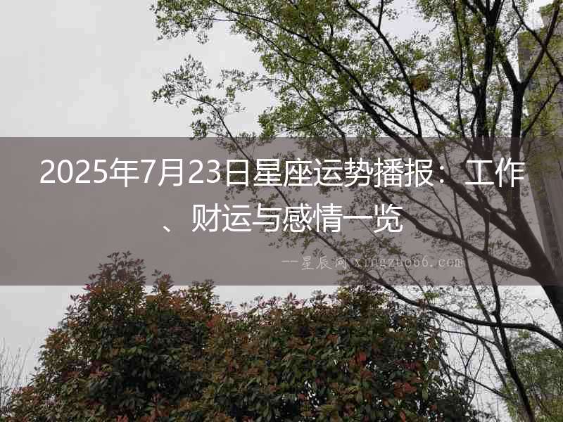2025年7月23日星座運勢播報：工作、財運與感情一覽