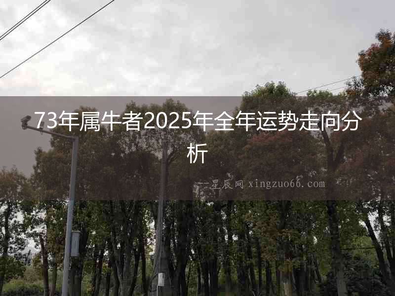 73年屬牛者2025年全年運勢走向分析
