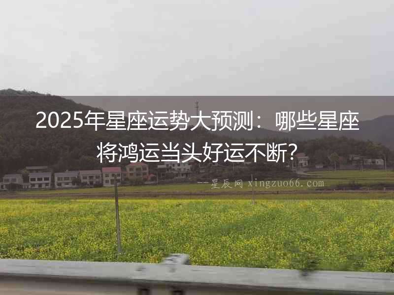 2025年星座運勢大預測：哪些星座將鴻運當頭好運不斷？