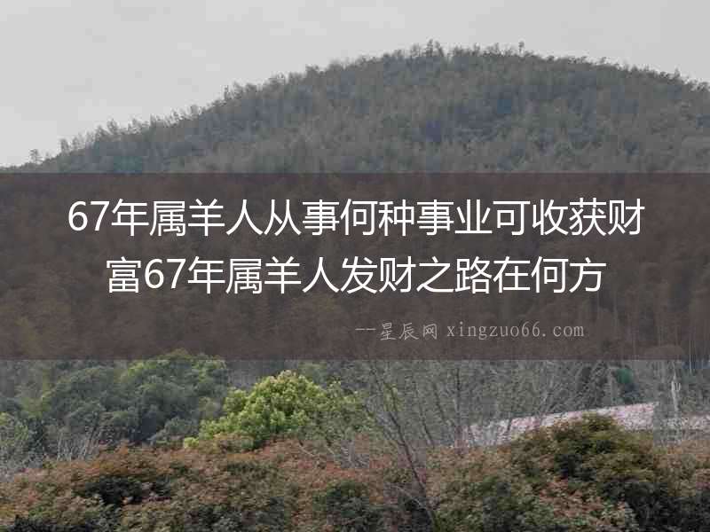 67年屬羊人從事何種事業可收獲財富67年屬羊人發財之路在何方