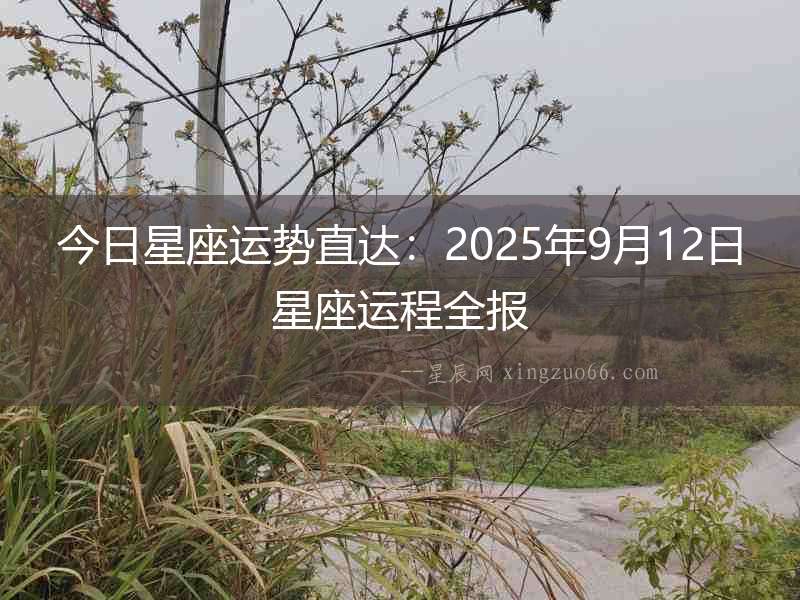 今日星座運勢直達：2025年9月12日星座運程全報