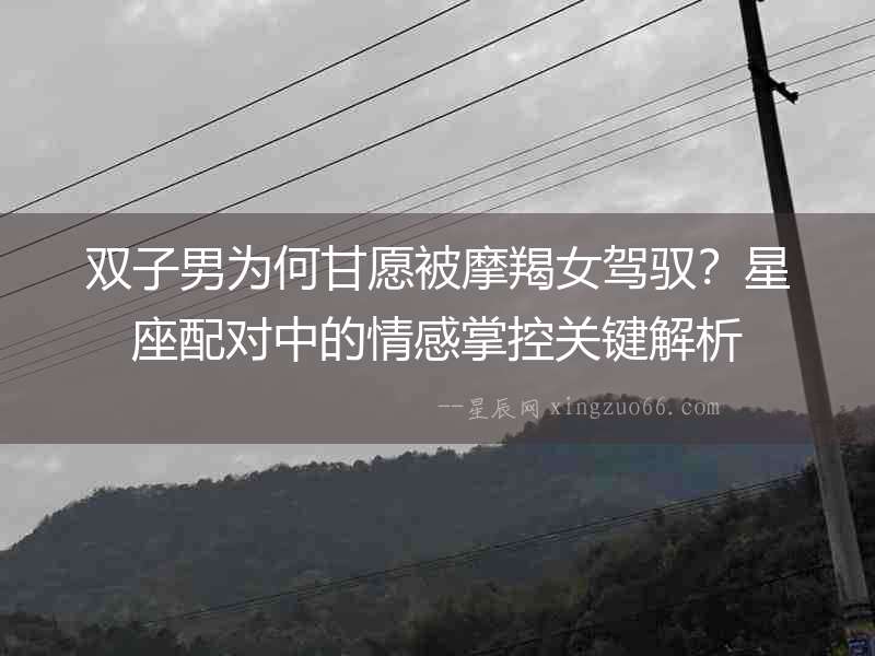 雙子男為何甘愿被摩羯女駕馭？星座配對中的情感掌控關(guān)鍵解析
